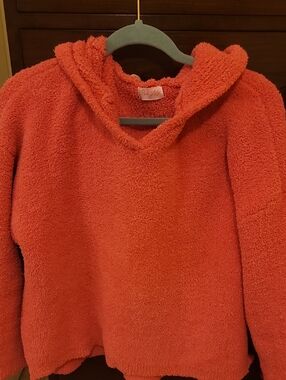 Pink Lily Hot Pink Soft Pullover Hooded Sweater Size M